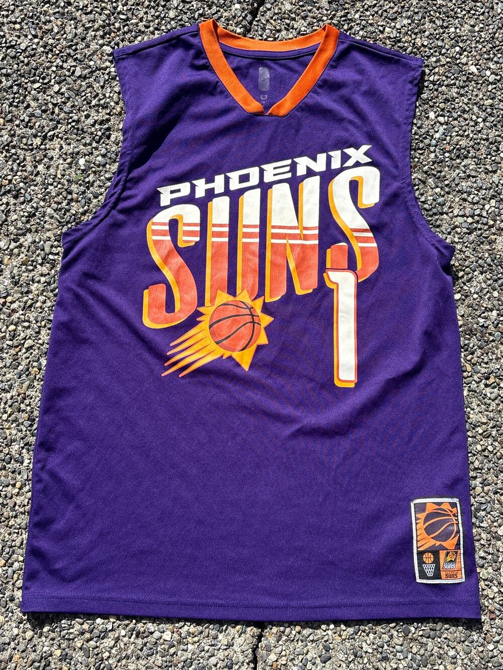 Phoenix Suns Devin Booker #1 Jersey Mens Medium Purple Orange NBA Sleeveless